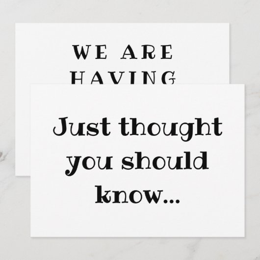 Moderne Minimalistische briefkaart voor zwangersch (Voorkant / Achterkant)