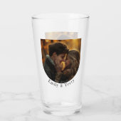 Moderne minimalistische bruid en bruidegom bruilof glas (Achterkant)