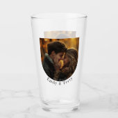 Moderne minimalistische bruid en bruidegom bruilof glas (Voorkant)