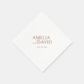 Moderne minimalistische bruid en bruidegom namen servet (Hoek)