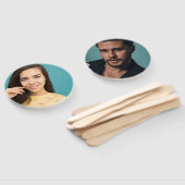 Moderne minimalistische bruid en bruidegom spel handwaaier (Niet-gemonteerd)