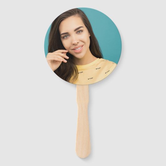 Moderne minimalistische bruid en bruidegom spel handwaaier (Voorkant)