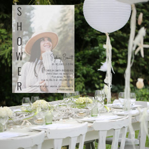 Moderne minimalistische bruid foto II Vrijgezellen Kaart