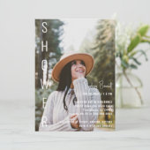 Moderne minimalistische bruid foto Vrijgezellenfee Kaart (Staand voorkant)