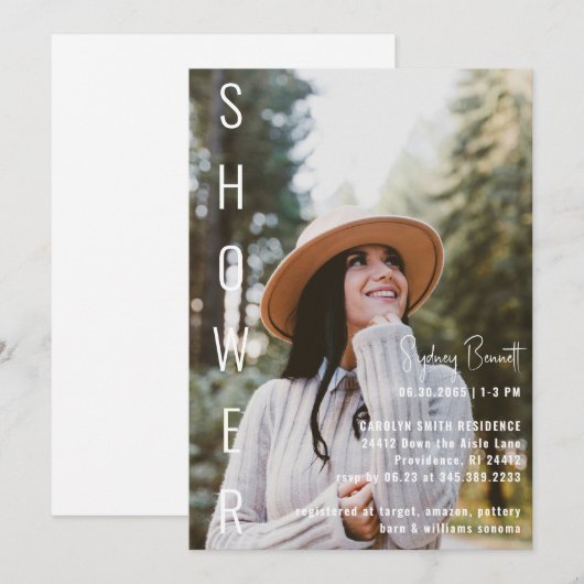 Moderne minimalistische bruid foto Vrijgezellenfee Kaart (Voorkant / Achterkant)