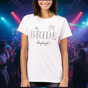 Moderne Minimalistische Bruid Script Bachelorette T-shirt