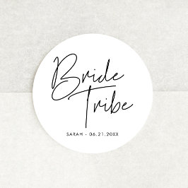 Moderne minimalistische Bruid stam Ronde Sticker