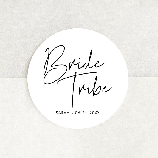 Moderne minimalistische Bruid stam Ronde Sticker