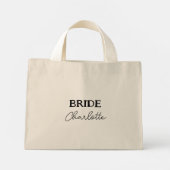 Moderne Minimalistische Bruid Wordt Namen Mini Tote Bag (Achterkant)
