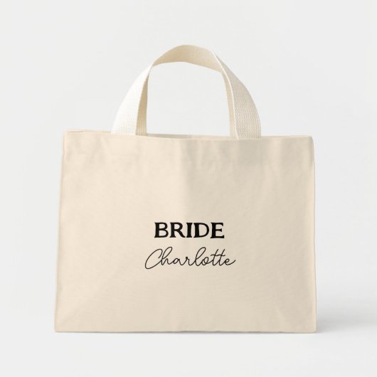 Moderne Minimalistische Bruid Wordt Namen Mini Tote Bag (Voorkant)