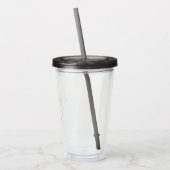 Moderne minimalistische bruid | Zwart + Beige Scri Acryl Drinkbeker (Links)