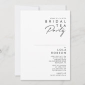 Moderne minimalistische bruids thee party uitnodig kaart (Voorkant)