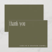 Moderne minimalistische bruidsbruidjes bedankkaart (Voorkant / Achterkant)