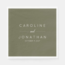 Moderne minimalistische bruidsbruidjes servet