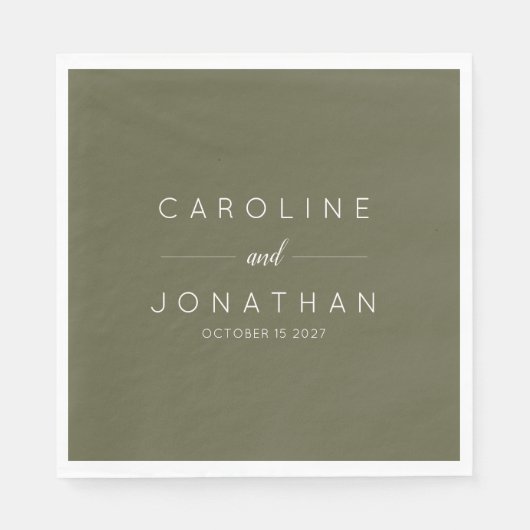 Moderne minimalistische bruidsbruidjes servet (Voorkant)