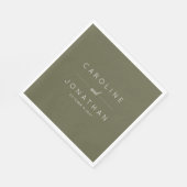 Moderne minimalistische bruidsbruidjes servet (Hoek)