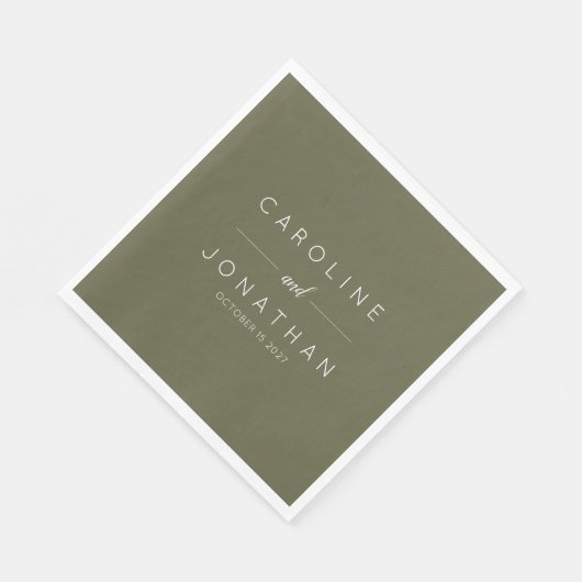 Moderne minimalistische bruidsbruidjes servet (Hoek)