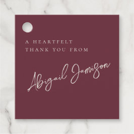 Moderne Minimalistische Bruidsdouche met Pruim Bedankjes Labels