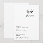 Moderne & minimalistische bruidsdouche uitnodiging (Voorkant / Achterkant)