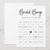 Moderne Minimalistische Bruidsfeest Bingo Spelkaar Kaart (Voorkant / Achterkant)