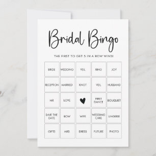Moderne Minimalistische Bruidsfeest Bingo Spelkaar Kaart