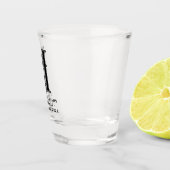 Moderne Minimalistische Bruidsjonker Trouw Monogra Shot Glas (Rechts)