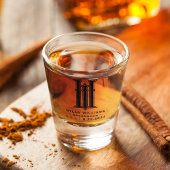 Moderne Minimalistische Bruidsjonker Trouw Monogra Shot Glas