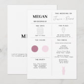 Moderne minimalistische bruidsmeisje info Kaart (Voorkant / Achterkant)