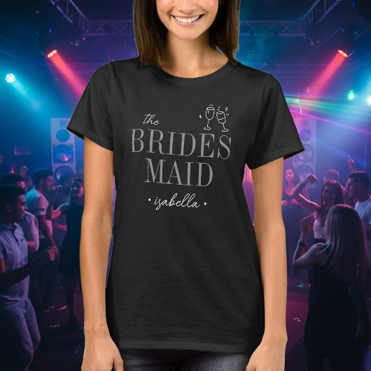 Moderne Minimalistische Bruidsmeisje Script Bachel T-shirt
