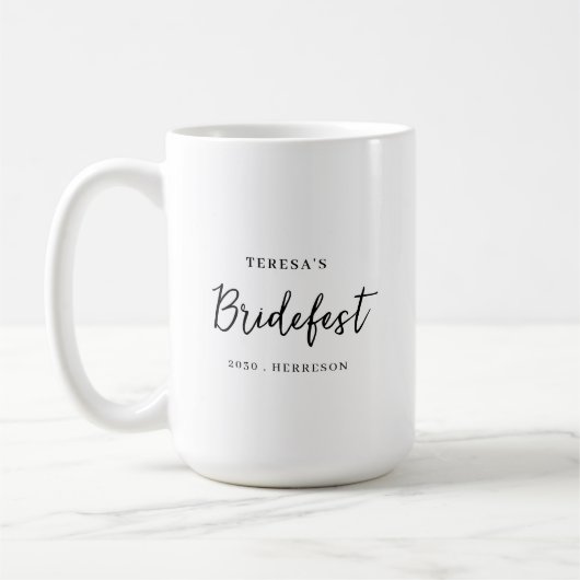 Moderne Minimalistische Bruidsmeisje Script Ontwer Koffiemok (Links)