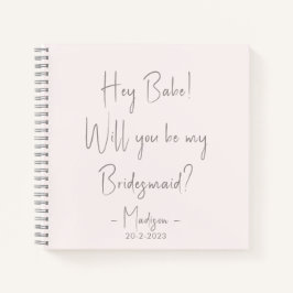 Moderne minimalistische bruidsmeisje voorstel scri notitieboek