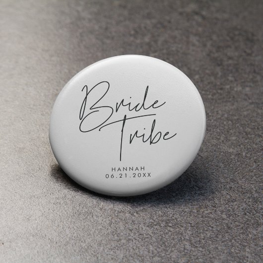 Moderne minimalistische bruidsstam ronde button 3,2 cm