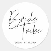 Moderne minimalistische bruidsstam ronde sticker (Voorkant)