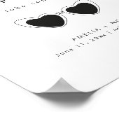 Moderne minimalistische bruidszonnebril voor voetz poster (Hoek)