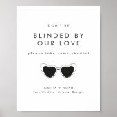 Moderne minimalistische bruidszonnebril voor voetz poster (Voorkant)