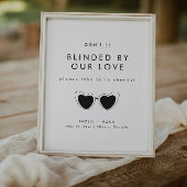 Moderne minimalistische bruidszonnebril voor voetz poster