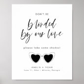 Moderne minimalistische bruidszonnebril voor voetz poster (Voorkant)