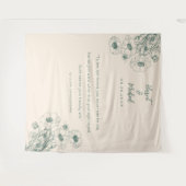 Moderne minimalistische bruiloft achtergrond Flora Wandkleed (Voorkant (horizontaal))