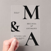 Moderne minimalistische bruiloft acryl uitnodigingen (Insitu (Draagbaar))