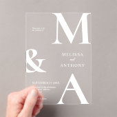 Moderne minimalistische bruiloft acryl uitnodigingen (Insitu (Draagbaar))