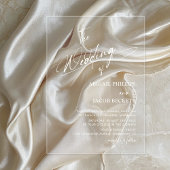 Moderne minimalistische bruiloft acryl uitnodigingen