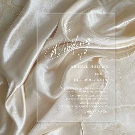 Moderne minimalistische bruiloft acryl uitnodigingen