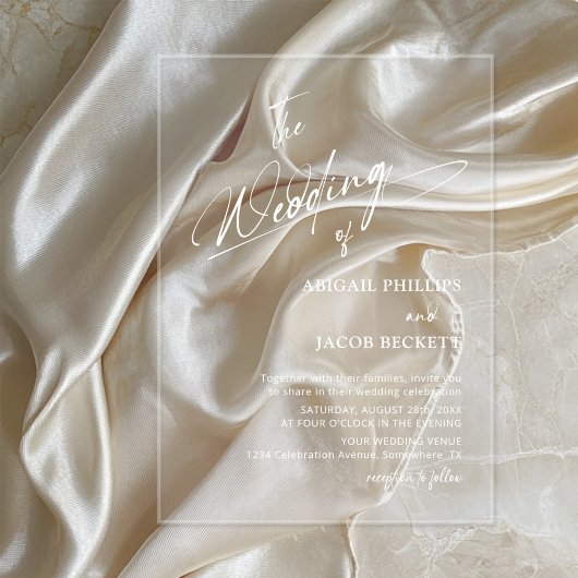 Moderne minimalistische bruiloft acryl uitnodigingen