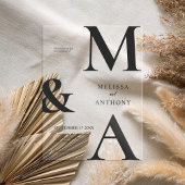 Moderne minimalistische bruiloft acryl uitnodigingen