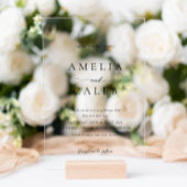 Moderne minimalistische bruiloft acryl uitnodigingen