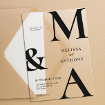 Moderne minimalistische bruiloft acryl uitnodigingen<br><div class="desc">Moderne minimalistische acryl bruiloft uitnodiging. Beschikt over een gedurfde monogram typografie en een minimaal grafisch ontwerp. Personaliseer tekst met alle details van uw speciale dag.</div>