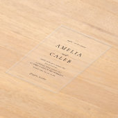 Moderne minimalistische bruiloft acryl uitnodigingen (Laagn)