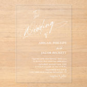 Moderne minimalistische bruiloft acryl uitnodigingen (Voorkant)