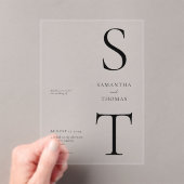 Moderne minimalistische bruiloft acryl uitnodigingen (Insitu (Draagbaar))