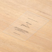 Moderne minimalistische bruiloft acryl uitnodigingen (Laagn)